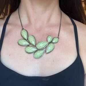 Green Leaf Statement Necklace - Women's Jewelry